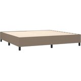 vidaXL Krevet box spring s madracem LED smeđesivi 200x200 cm tkanina | shoptok.hr