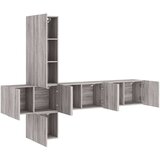  5-dijelni zidni TV elementi siva boja hrasta konstruirano drvo | shoptok.hr