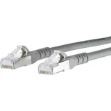 1308453033-E RJ45 omrežni kabel\, Patch kabel CAT 6a S/FTP 3.00 m siva z zaščitnim zapornim zatičem 1 kos, (20421757)