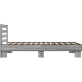  Okvir za krevet boja hrasta 100x200cm konstruirano drvo i metal Siva 100 x 200 cm | Shoptok.si