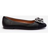Boto Women's Eco Leather Ballerina Flats with Decorative Detail Black Divinella | shoptok.hr
