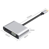  4u1 USB HUB, HDMI+USB-A+VGA i USB-C(PD) | ePonuda.com