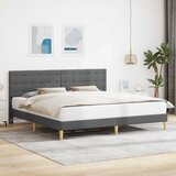  Krevetna konstrukcija Tamnosiva 200 x 200 cm Tkanina | shoptok.hr
