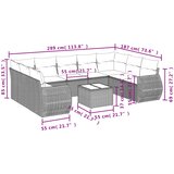  10-dijelni set vrtnih sofa od poliratana s jastucima smeđi | shoptok.hr