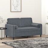 vidaXL Kavč dvosed z okrasnimi blazinami temno siv 120 cm žamet Cene