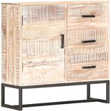  Komoda bijela 73 x 30 x 75 cm od masivnog bagremovog drva | shoptok.hr