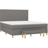  Box spring postelja z vzmetnico temno siva 180x200 cm blago, (20761088) | Shoptok.si