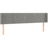  Uzglavlje s ušima svjetlosivo 203x16x78/88 cm baršunasto | shoptok.hr