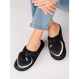 SHELOVET Black women's slippers with heart Cene