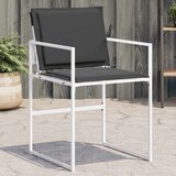  The Living Store Vrtni stoli z blazinami 4 kosi belo jeklo in tekstilen - Vrtni Stol, (21456994) | Shoptok.si