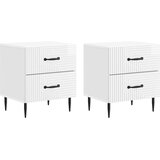  Nočna omarica 2 pcs Bela visok sijaj 43 x 34,5 x 47,5 cm, (5000209862) | Shoptok.si