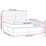 Krevet box spring s madracem LED svjetlosivi 160x200 cm baršun | shoptok.hr