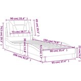  Posteljni okvir z vzglavjem kapučino 90x190 cm umetno usnje | Shoptok.si