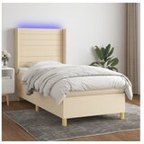 Krevet box spring s madracem LED krem 90x190 cm od tkanine | shoptok.hr