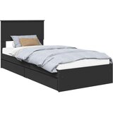 vidaXL Konstrukcija postelje Črna 90 x 190 cm Konstruiran les | Shoptok.si