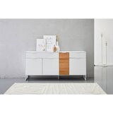 MID.YOU ŠIROKA KOMODA, bela, barve hrasta | Shoptok.si