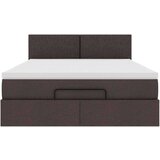  Otomanska postelja z vzmetnico & LEDs rjav 140x190 cm blago, (22011682) | Shoptok.si