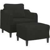  Fotelja s tabureom crna 60 cm od tkanine | shoptok.hr