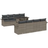 9 Komadni Vrtni Sofa Set s Jastucima Siva Poli Rattan | shoptok.hr