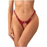 Obsessive Inferno - otvorene podesive tanga u kožnom izgledu (crvena) | shoptok.hr
