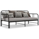  Izvlečni posteljni okvir črn iz kovine 90x200 cm, (20606643) | Shoptok.si