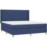  Box spring s madracem LED plavi 160x200 cm od tkanine | shoptok.hr