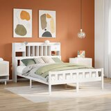 vidaXL Knjižna postelja brez vzmetnice bela 160x200 cm trdna borovina | Shoptok.si
