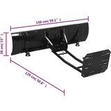 vidaXL snežni plug za štirikolesnik 150x38 cm črn | Shoptok.si