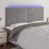  Posteljno vzglavje svetlo sivo 200x5x118/128 cm žamet, (20736625) | Shoptok.si