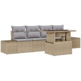  Set sofe 5 kom. Bež i svijetlo siva poliratan 100 x 55 x 73 cm | shoptok.hr