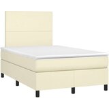  Boxspring - Krevet s oprugama i madracem krem 120x200 cm od umjetne kože - Krema 120 x 200 cm Gladak dizajn | shoptok.hr