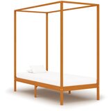 vidaXL Posteljni okvir z baldahinom medeno rjav iz borovine 100x200 cm Cene