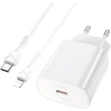 polnilec N22 Jetta PD 25W Type C s kablom Type C - Lightning - bel