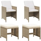 Maison Chic Vrtni stoli - Stol za vrt s stolčki 2 kosa poli ratan bež JS2025, (21877084) | Shoptok.si