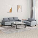  2-dijelni set sofa s jastucima svjetlosivi od tkanine | shoptok.hr