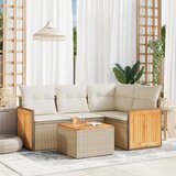  5-dijelni vrtni set sofa s jastucima bež od poliratana | shoptok.hr