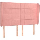  Uzglavlje s ušima ružičasto 147x23x118/128 cm baršunasto | shoptok.hr