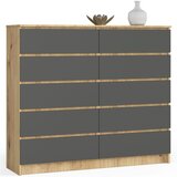 AKORD KOMODA K140 10SZ CLP OAK ARTISAN / SIVI, (21702914) Cene
