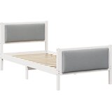  Krevetna konstrukcija Svijetlo siva 90 x 190 cm tkanina Bijela | Shoptok.si
