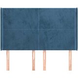  Vzglavje z ušesi temno moder 147x16x118/128 cm žamet, (20792952) | Shoptok.si