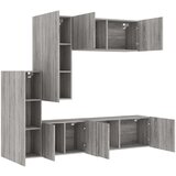  5-dijelni zidni TV elementi siva boja hrasta konstruirano drvo | shoptok.hr