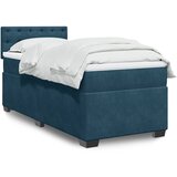 Box spring krevet s madracem tamnoplavi 90x200 cm baršunasti | shoptok.hr