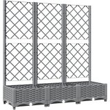  Vrtna sadilica s rešetkom svjetlosiva 120 x 40 x 121,5 cm PP | shoptok.hr