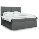 vidaXL Krevet s oprugama i madracem tamnosivi 200 x 200 cm od tkanine | shoptok.hr