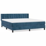 Maison Chic Box spring postelja - Vzmetna postelja z vzmetnico temno modra 180x200 cm žamet SL16238, (21895826) | Shoptok.si