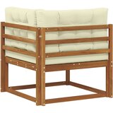  Vanjska kutna sofa Čvrsto drvo akacije Prirodna - Prirodna boja i krem kutna sofa | shoptok.hr