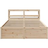  Okvir kreveta s uzglavljem 140 x 190 cm od masivne borovine | shoptok.hr