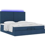  Otomanski posteljni okvir z vzmetnicami moder 200x200 cm blago, (21653439) | Shoptok.si