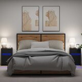  LED noćni ormarić s ladicama 2 pcs Crni hrast 38 x 34 x 61 cm | shoptok.hr