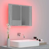vidaXL LED omarica z ogledalom siva sonoma 60x12x45 cm inženirski les | Shoptok.si